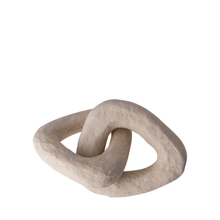 off white Paper Mache Chain Dia 6" & H 3" for wholesale on Faire6