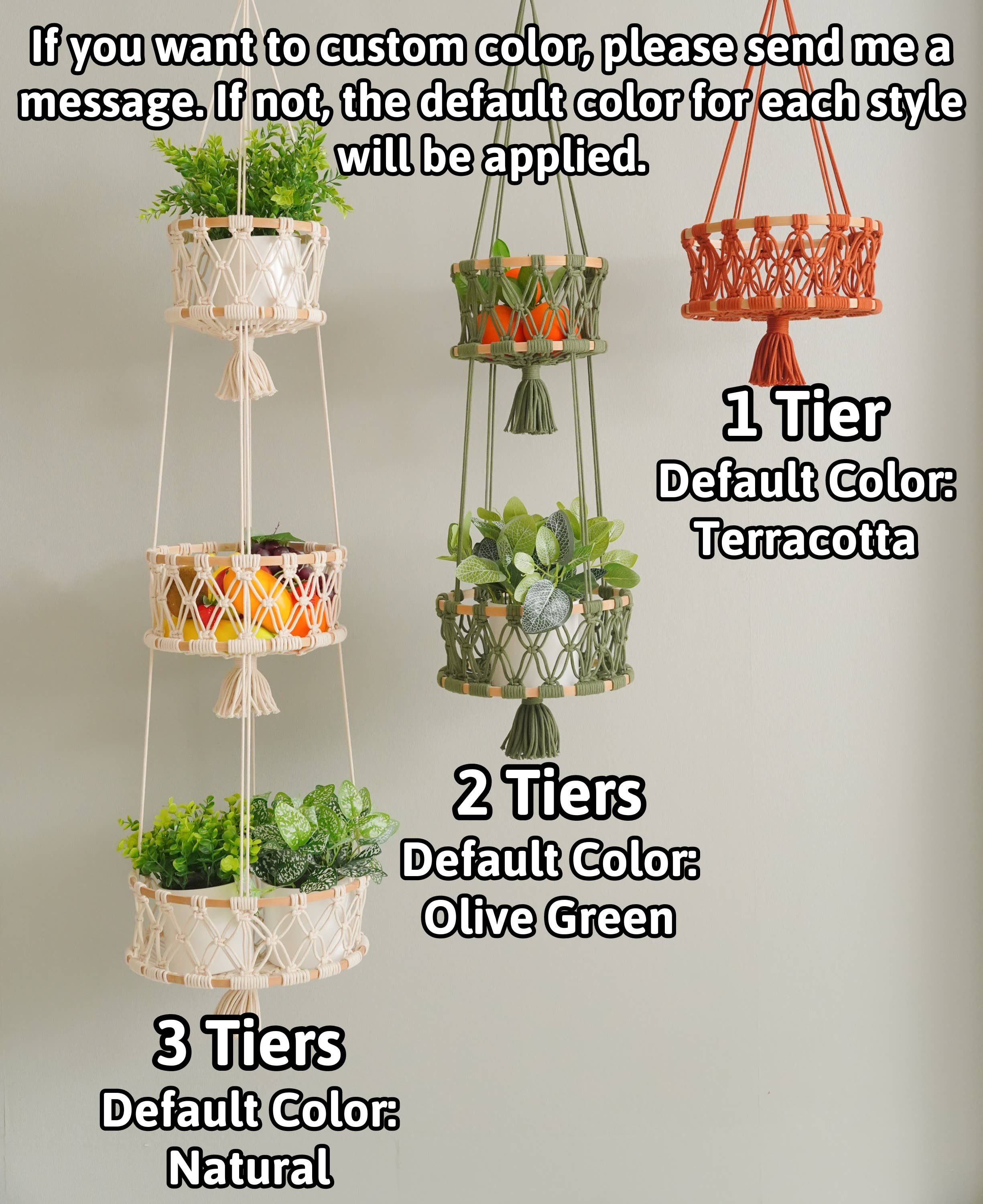 BeanDaikon - Vente Jardinière suspendue - Corbeille à fruits suspendue H962