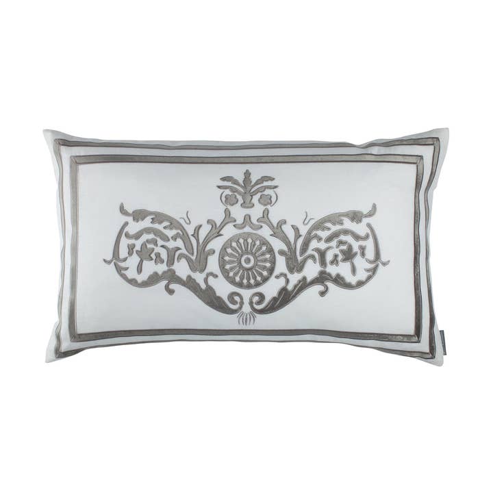 Paris Dec / White Linen / Silver Velvet 18X30 for wholesale by Lili Alessandra