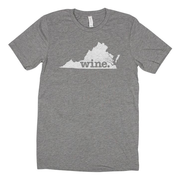 wine. Men's Unisex T-Shirt - Virginia for wholesale by Home State Apparel