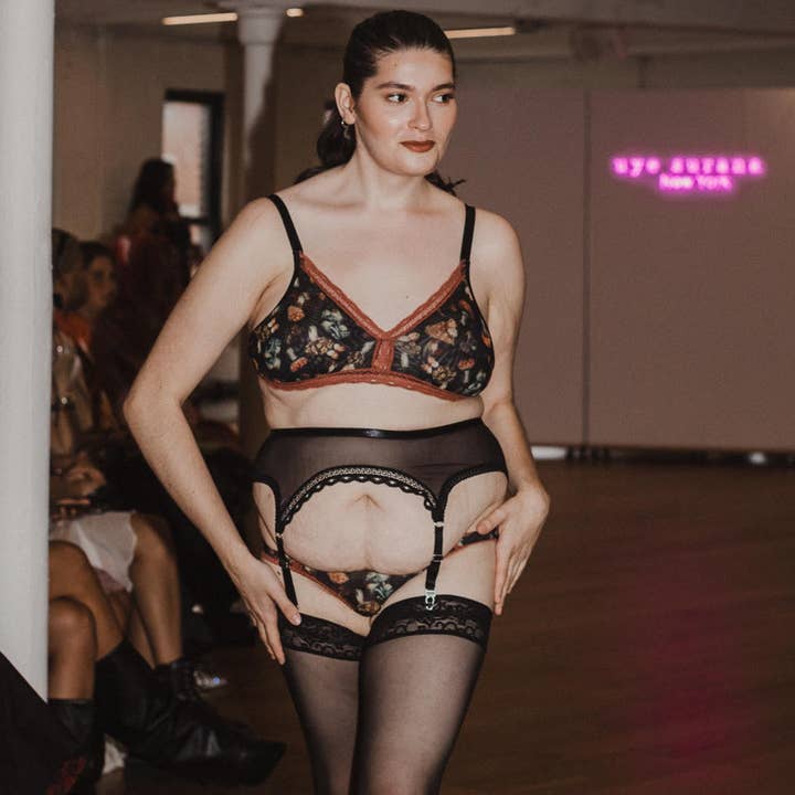 blackmushrooms Mystical Mushrooms Printed Bralette 4X/5X for wholesale on Faire4