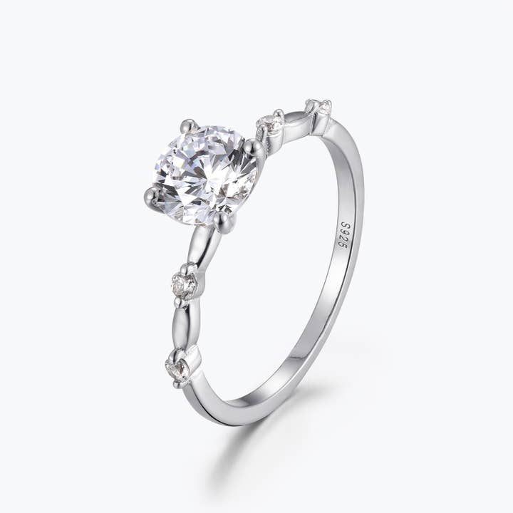 Dissoo® Round Cut Versalhes Aliança de Noivado Moissanite em Vermeil Ouro por atacado de Dissoo