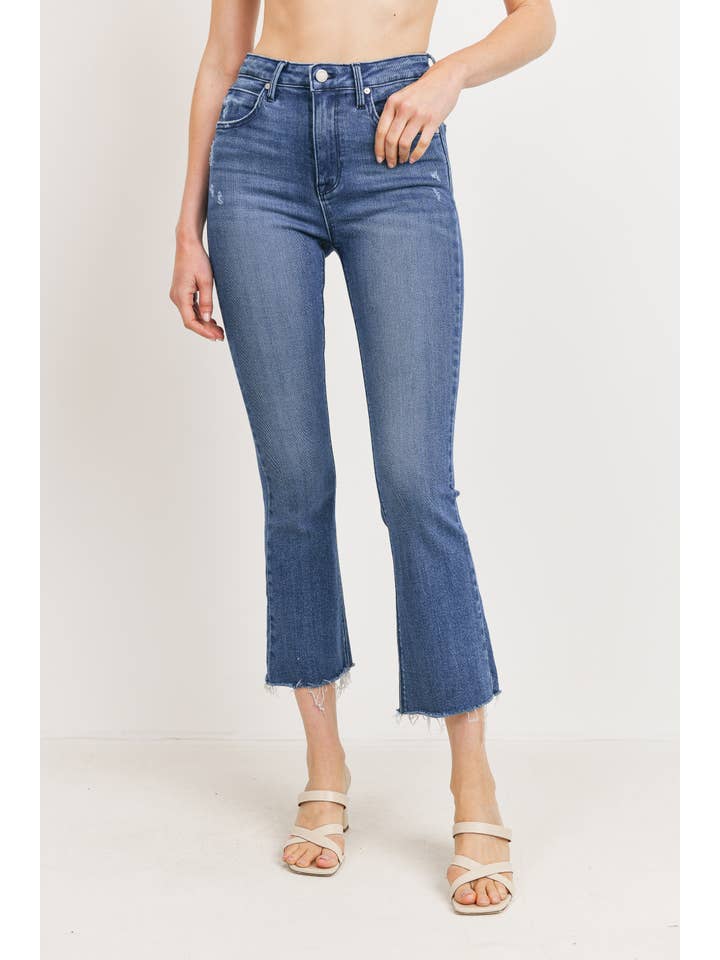 JUST BLACK DENIM - Wholesale Jeans - Women's - BP370J - MED - High Rise Tonal Crop Flare