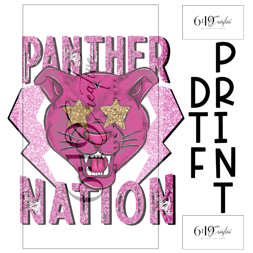 6:19 Creative - Wholesale Sublimatie-transfer - Pink Panther Nation-mascotte met DTF-print0