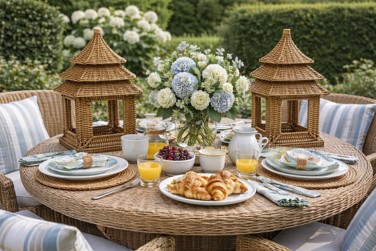 The Enchanted Home - Wholesale Decorative Tabletop Object - Square Wicker Pagoda (4 Sizes)1