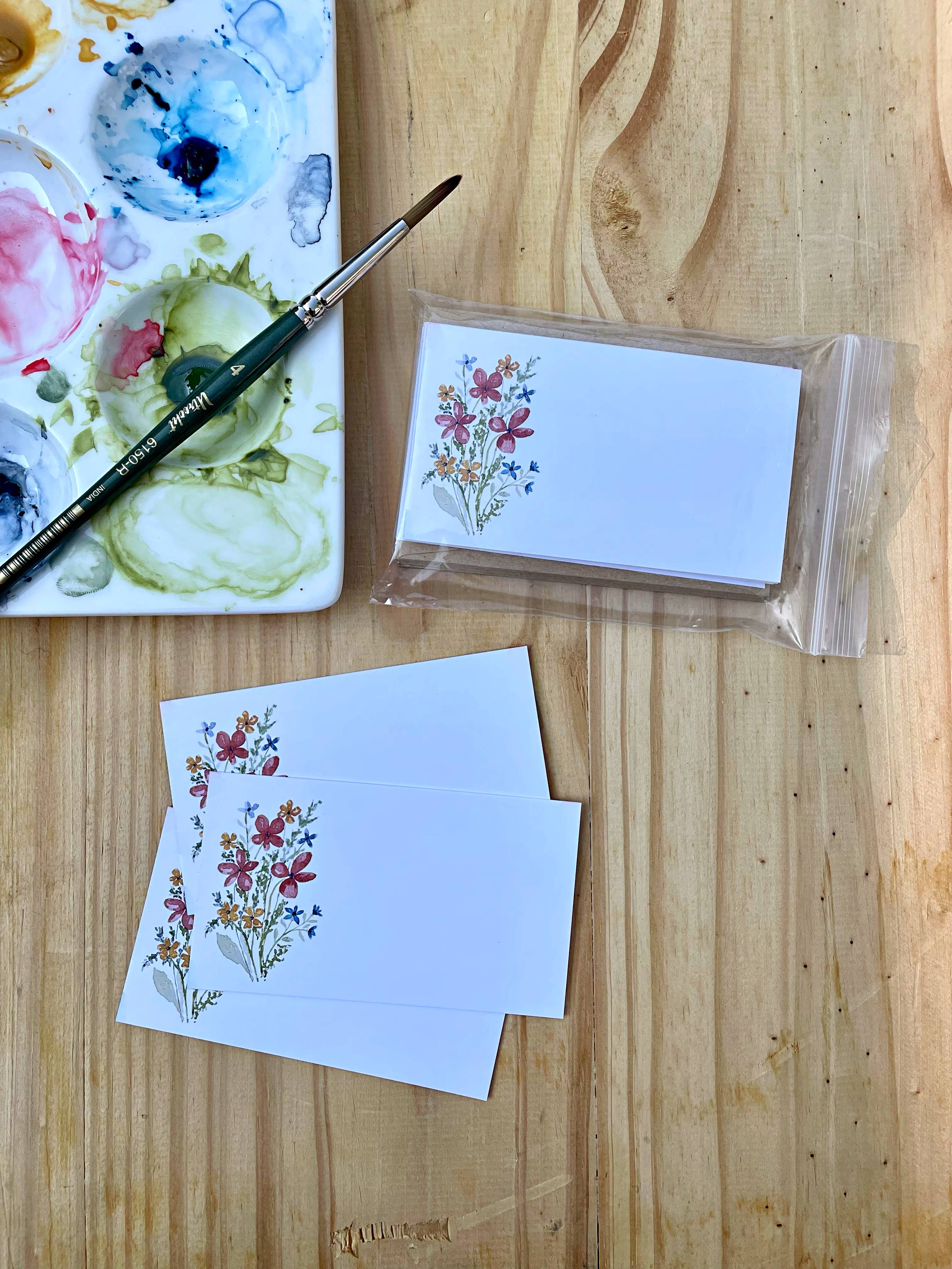 Mini Messages Studio - Wholesale Stationery/Notecard Set - Wildflower Mini Messages Set