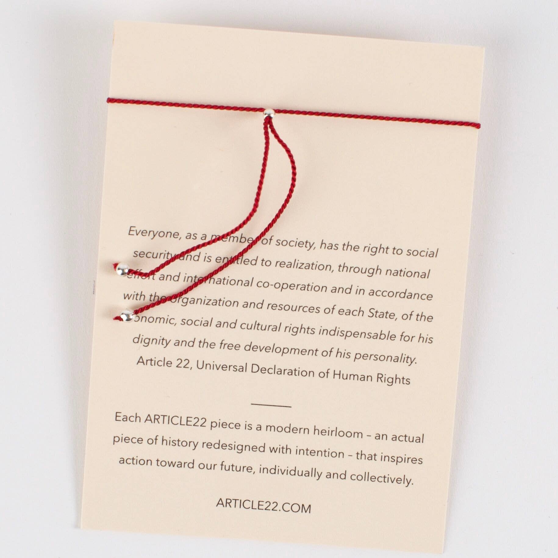 ARTICLE22 :: Peacebomb Jewelry - Wholesale Charm/Dangle Bracelet - SILK MANTRA BRACELET - WOMEN OF THE WORLD UNITE Garnet Red1