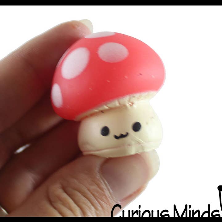 Curious Minds Toys - Wholesale Fidget Toy - Kids - 1 Cute Mushroom Mochi Squishy - Kawaii - Cute Individually 3