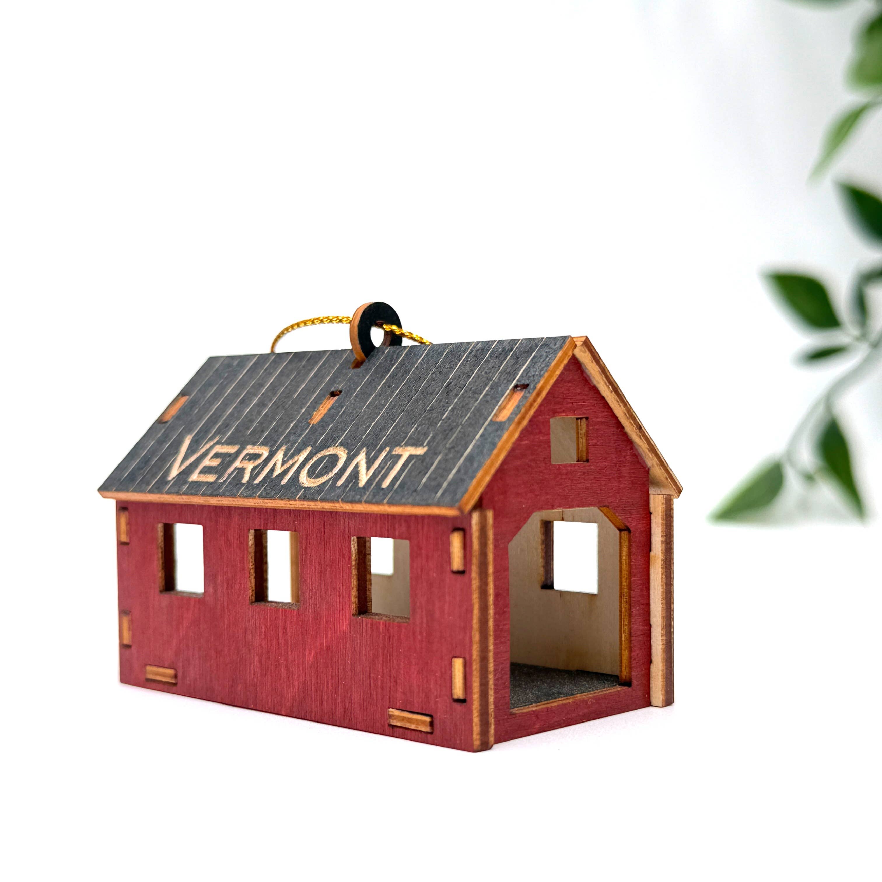 Made and Assembled - Wholesale Ornament - Covered Bridge Ornament - Classic1