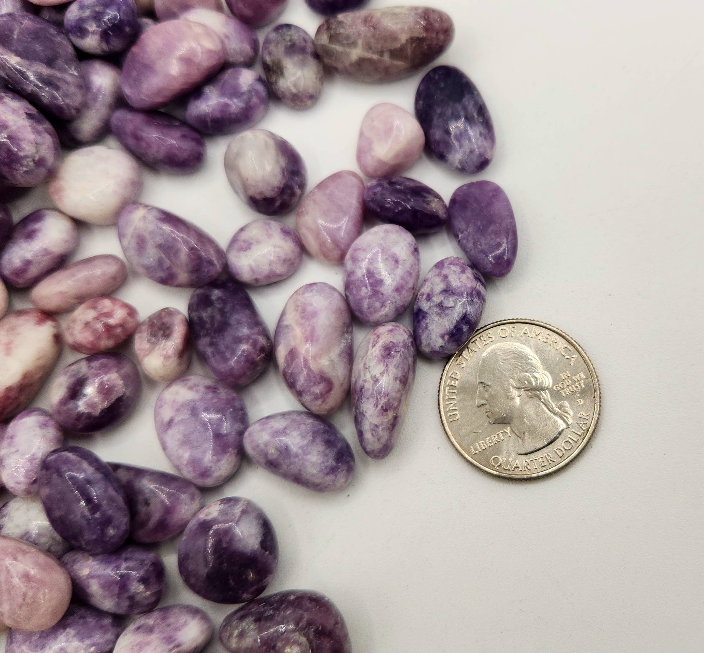 Meraki Gemstones - Wholesale Spirituele steen/kristal - Lepidoliet getrommelde edelstenen 10-20mm (0,5kg/1,1 lbs.)5