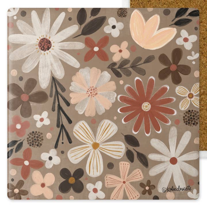 Beverly Floral Coaster för wholesale av True and Lovely (formerly polka dot mitten)