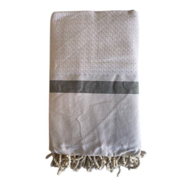Doppio telo fouta Bouquet bianco 2x2m per la vendita all'ingrosso da parte di SoBeach