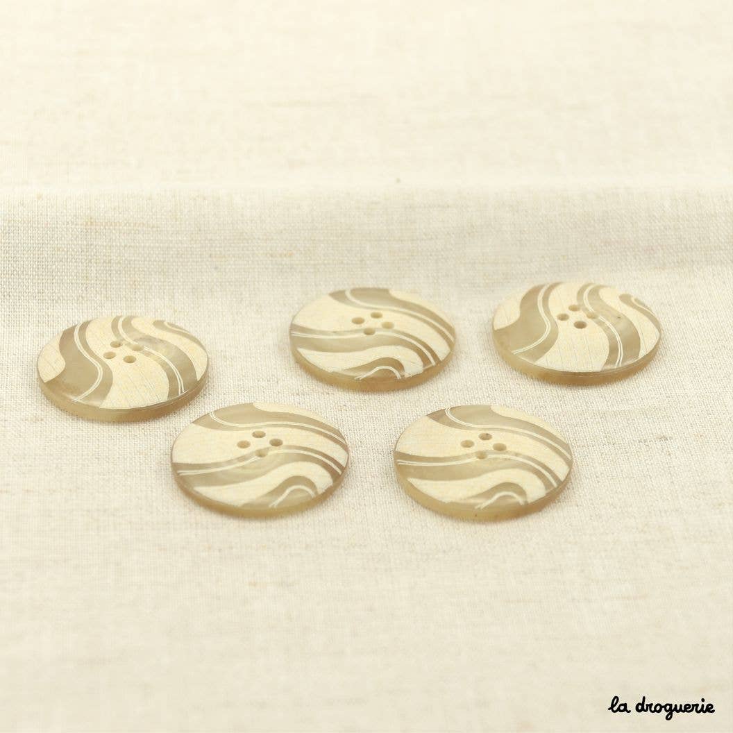 LA DROGUERIE - Wholesale Sewing Button/Snap - Button "The Pyla undulations" 28 mm5