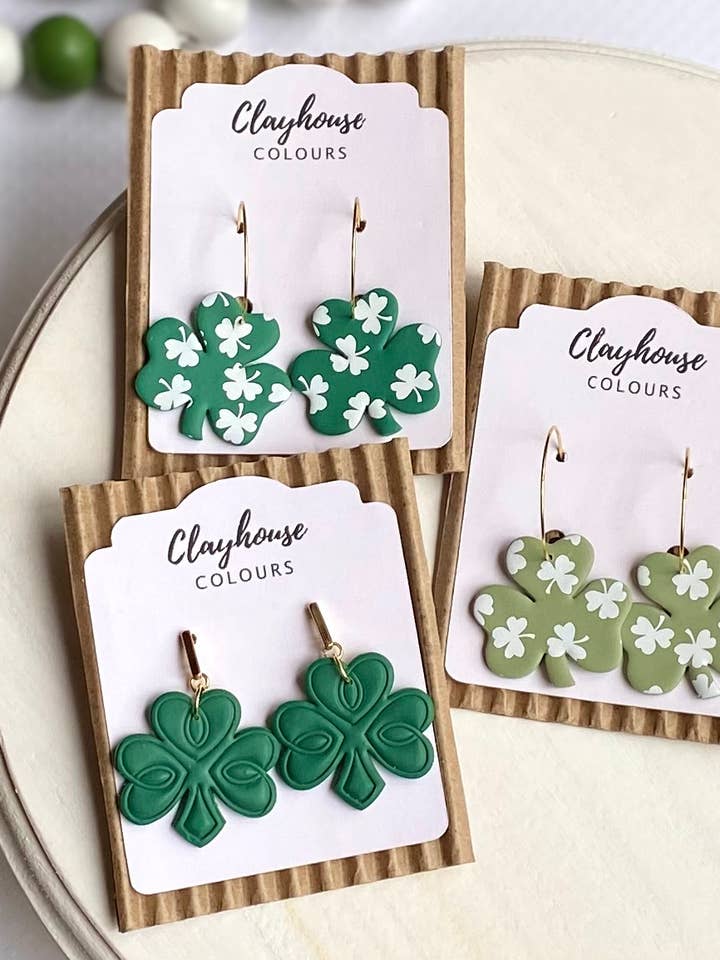 Shamrock St. Patrick's Day lerøreringe for engroshandel hos Clayhouse Colours