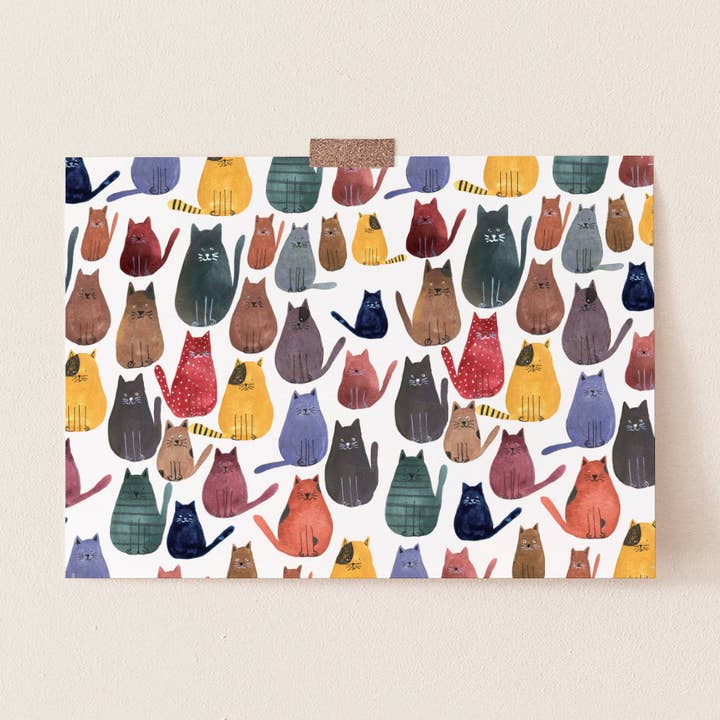 Ansichtkaart met katten voor wholesale door Fotini Tikkou Illustration