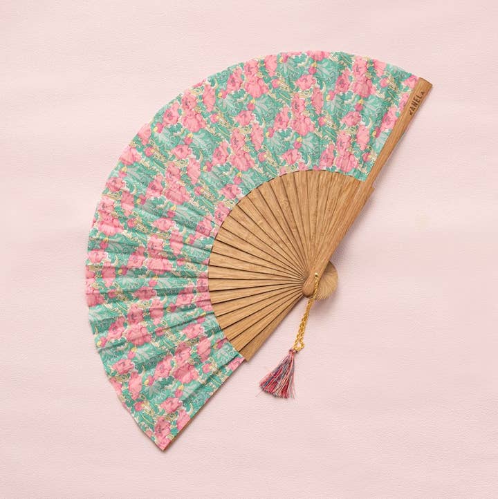 Kanela Fans - Wholesale Handheld Folding Fan - Fan Poppy Mint0