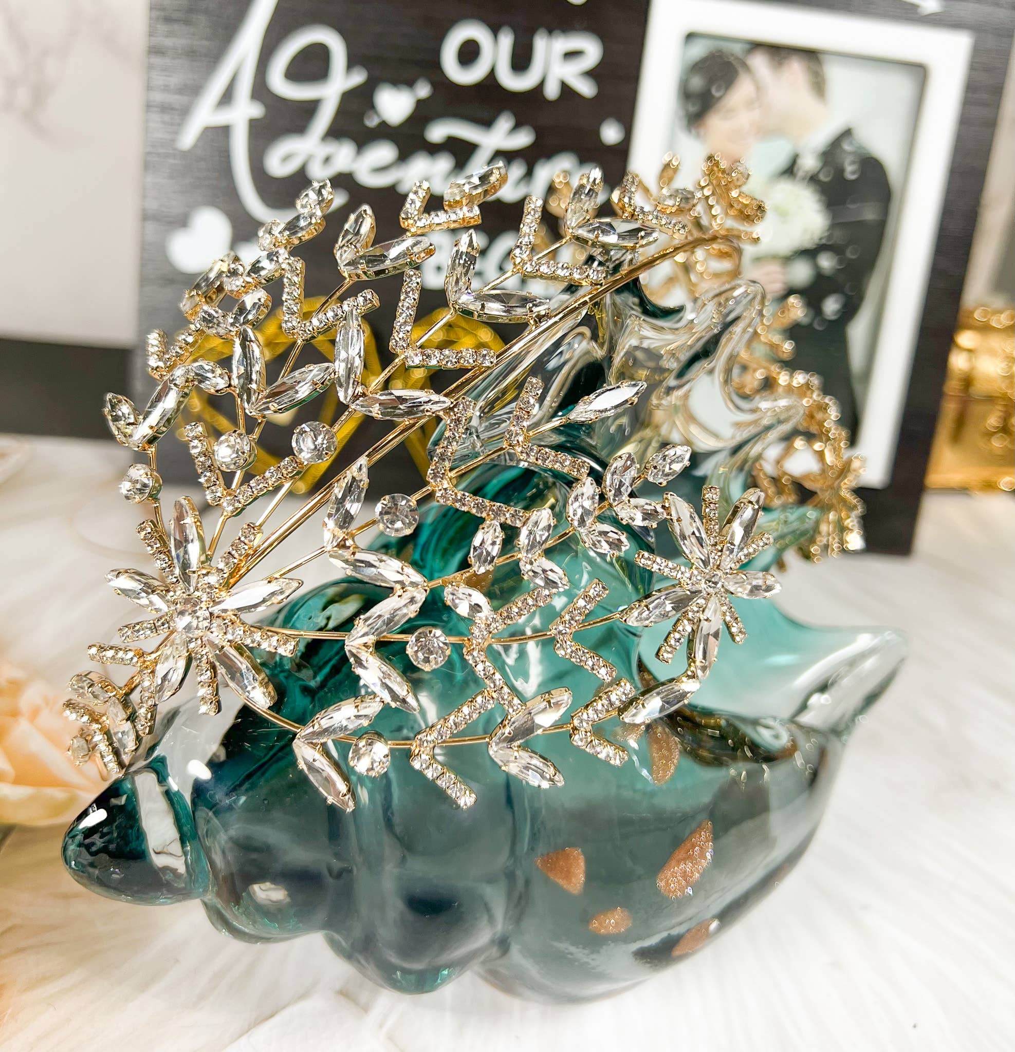 Happy Dream Gifts - Wholesale Fashion Headband - Women's - Crystal Bridal Headband, Crystal Bridal Hairpiece,Gold Crown9