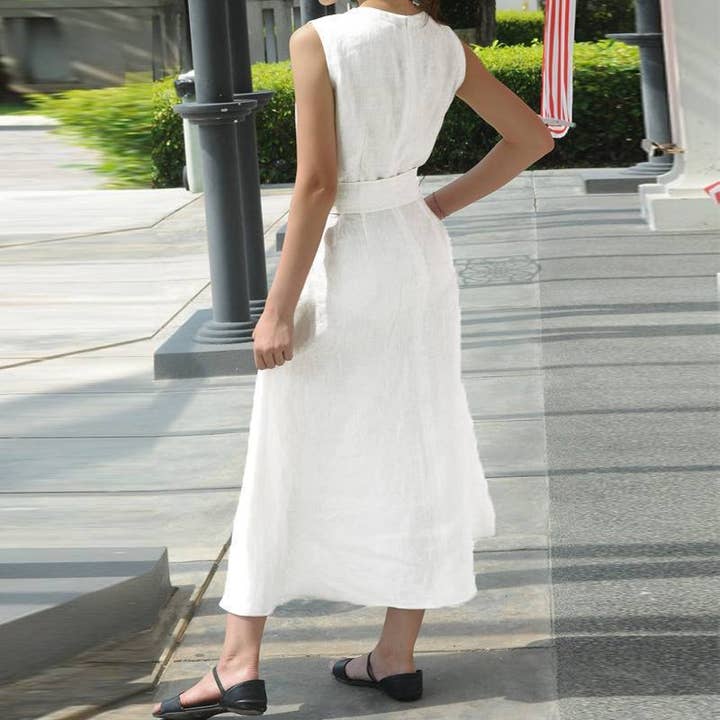 pinkblu02 - Wholesale Dress - Women's - Women Fashion Casual V-Neck Midi Dress