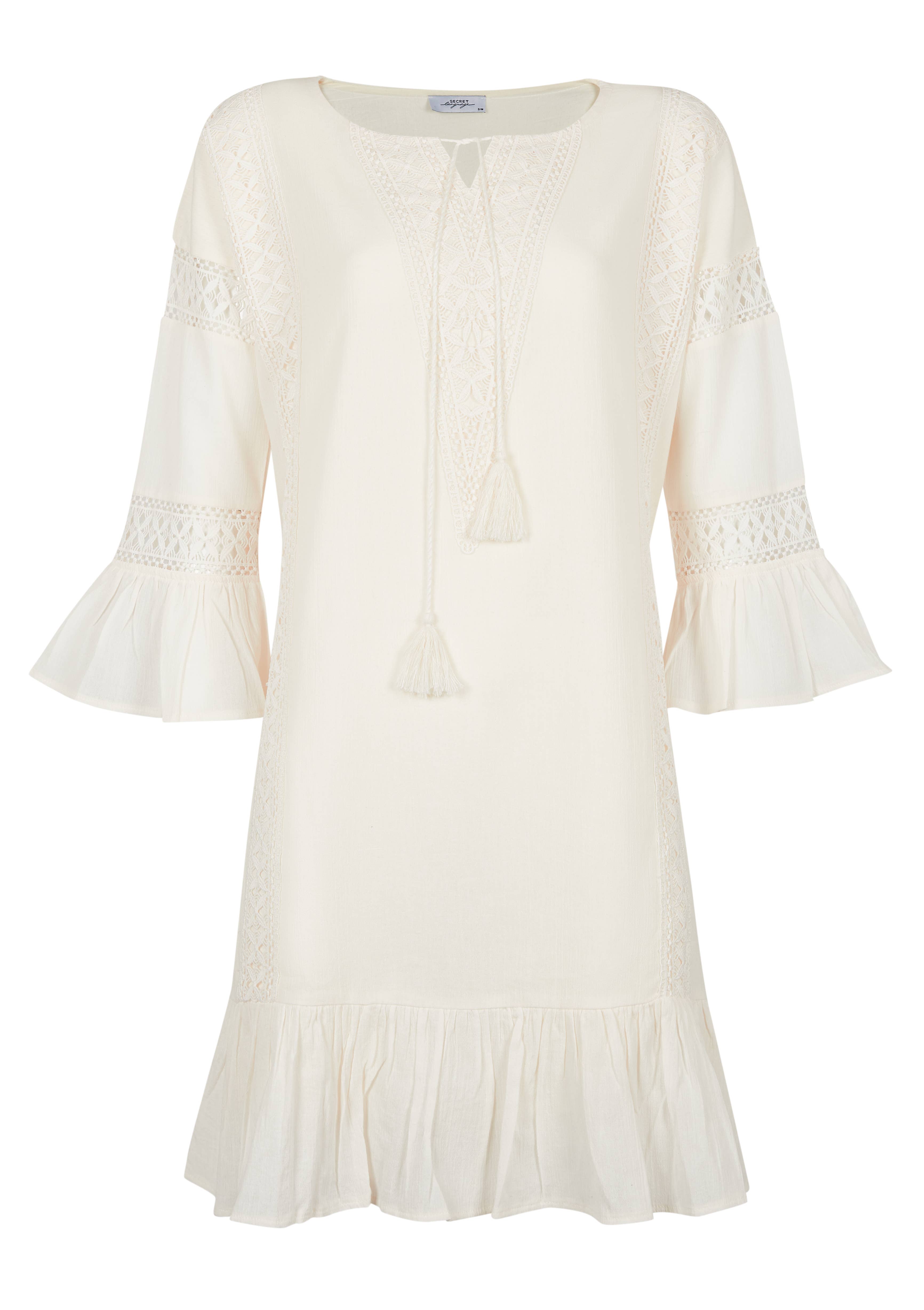 Secret Language – Engroshandel Kjole - Dame – Paradiso Mini Kjole/Bomuldskjole, Blonde Kjole, Creme0