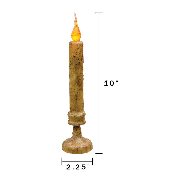 The Hearthside Collection - Wholesale Flameless Candle - Burnt Ivory Twisty Candle Stick, 10"1