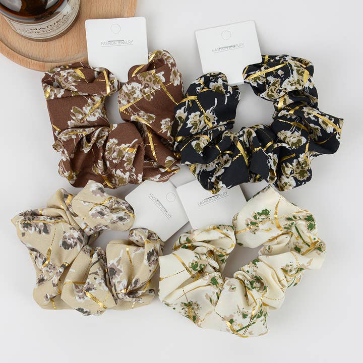 Soft Floral Scrunchies Hair Tie for wholesale by TheDivaSoap
