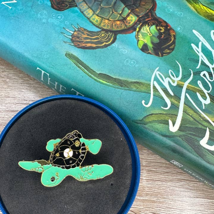 Scribble & Scroll - Wholesale Lapel Pin/Button - Turtle Pin - Sea Turtle - Swimming Turtle Pin