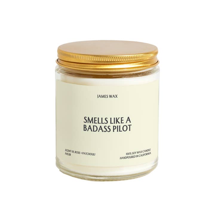 James Wax - Wholesale Jar/Filled Candle - Pilot Gift Smells Like A Badass Pilot Candle For New Pilots For Aviators F453B