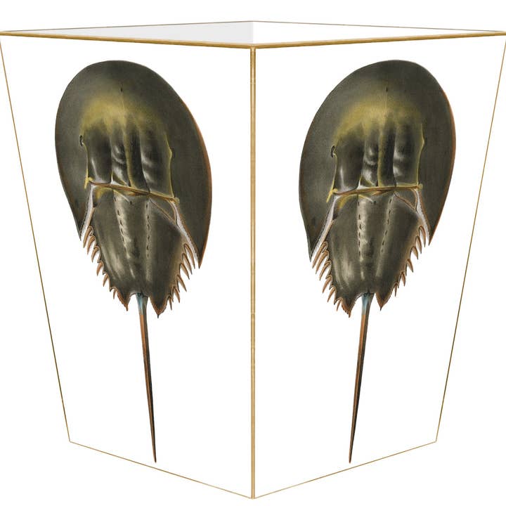 WB8928-Horseshoe Crab Wastepaper Basket for wholesale by Marye-Kelley