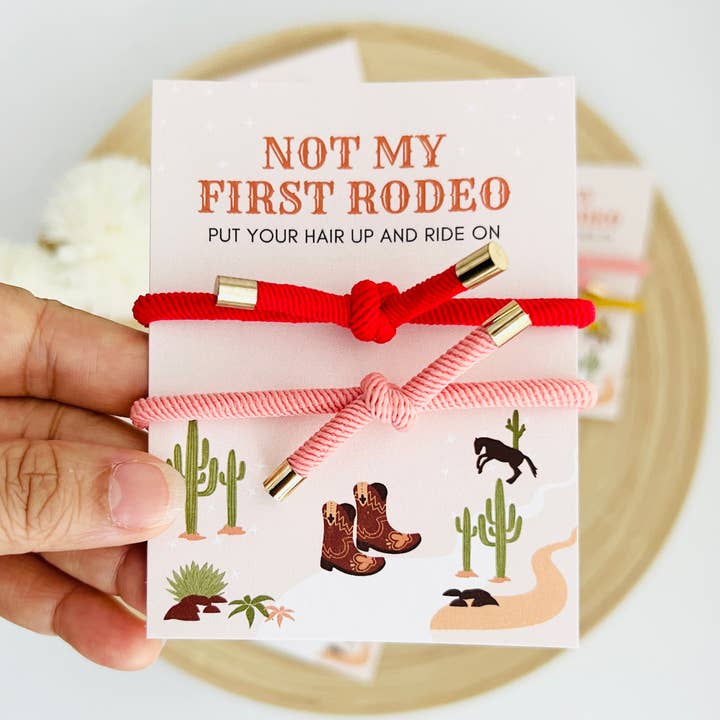 Tiny Gift Society - Wholesale Hair Tie - Not My First Rodeo Double Hair Tie - Western Cowboy Cowgirl