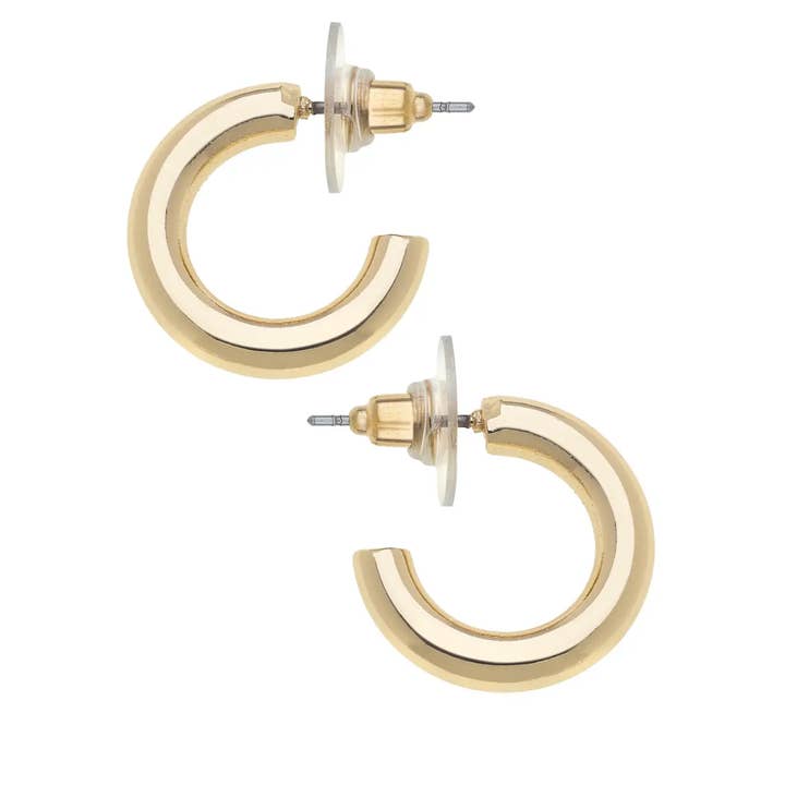 Boucles d'oreilles Celia en or brillant pour la vente par Canvas Style