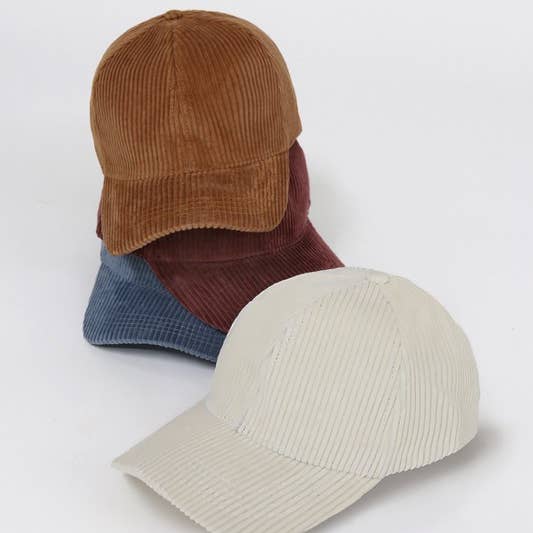David And Young - Wholesale Baseball Cap - Women's - FWCAP114 - Solid Corduroy Fall Winter Baseball Hat