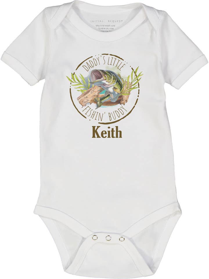 Daddy's Little Fishing Buddy personalized short sleeve Body for wholesale by Initial Request