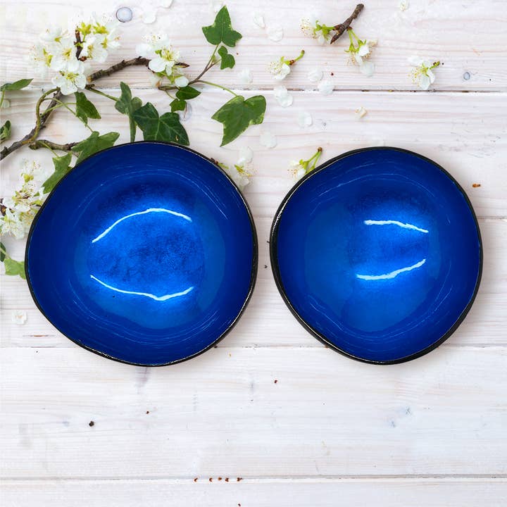 VIE - Wholesale Decorative Plate/Dish/Bowl - Hand-Painted Coconut Bowls, Lacquered, Set of 229