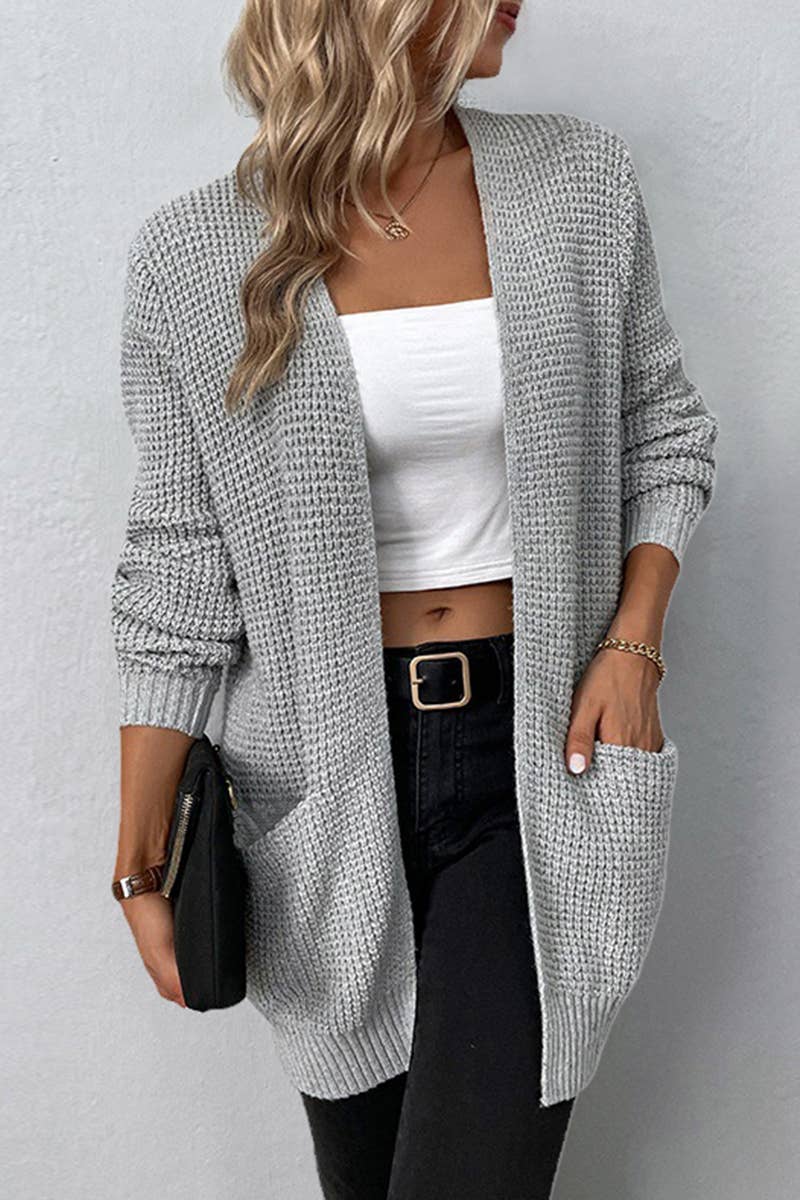 NINEXIS - Vente Cardigan – femme - Cardigan câblé décontracté à devant ouvert sur le devant CWOCAL3583