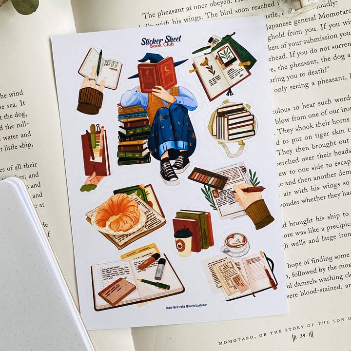 Bokklubb Klistermärksark Dekorativt Klistermärke för wholesale av Split Moon Studios