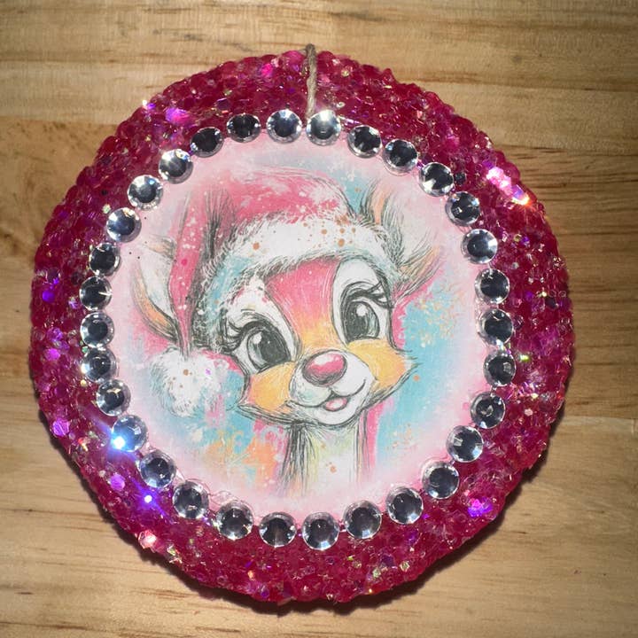 Christmas Rhinestone Rudolph for wholesale by Leafcutter Candle Co.