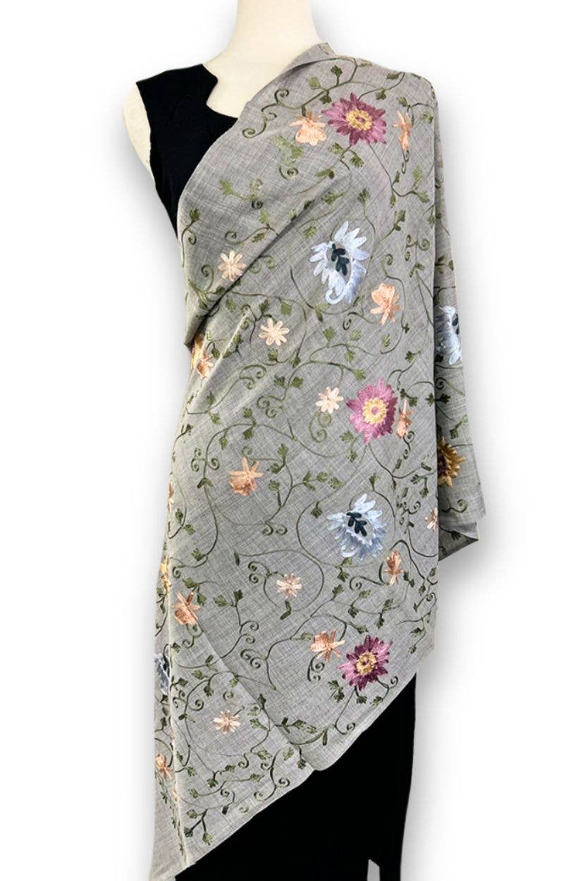 Sevya Handmade - Vendita all'ingrosso Stola - Donna - Sciarpa Rajika ricamata3