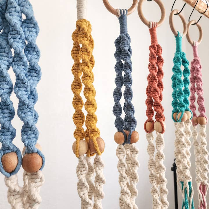 Handmade By Uruba - Vendita all'ingrosso Fioriere a sospensione - Appendino per piante con perline bicolore per uso interno/esterno 6