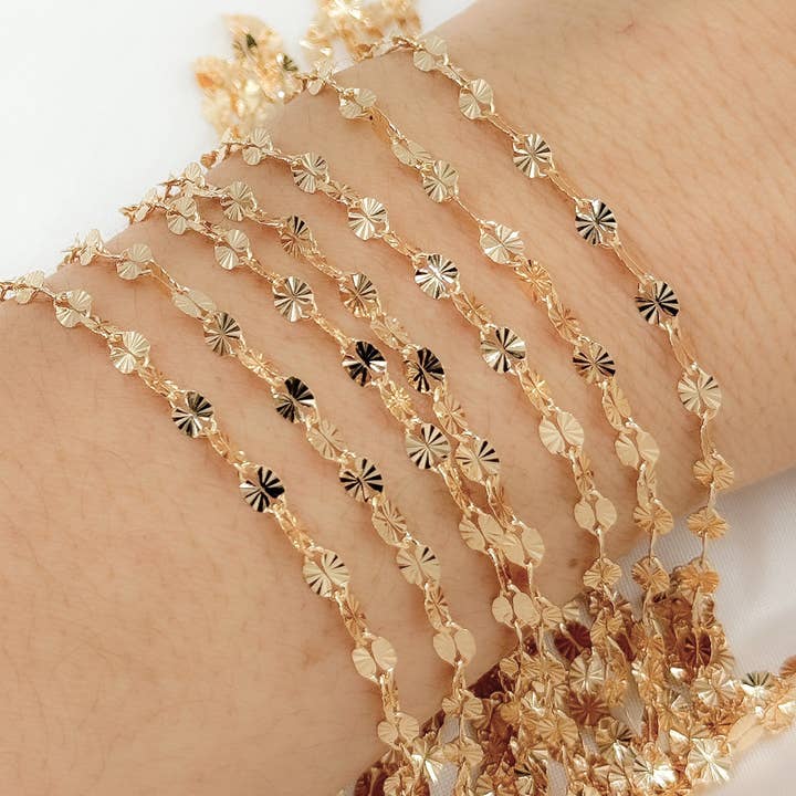 Tresor Jewelry Inc. - Wholesale Link & chain necklace - V219GF. 14k Gold Filled Diamond Cut Marina Chain2