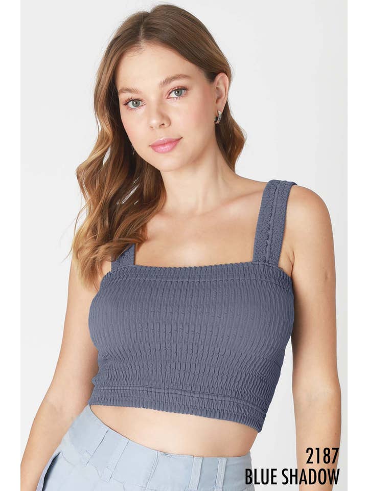 NIKIBIKI - Wholesale Knit Top - Women's - NS8255 - Shirred Square Neck Crop Top19