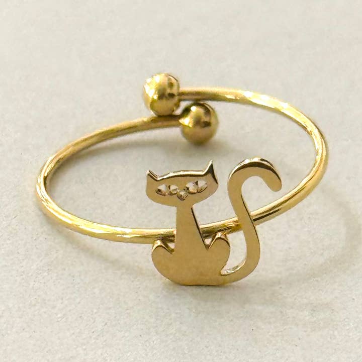 Cassette Barcelona – Engroshandel Båndring – Minimalistisk siddende kat ring0