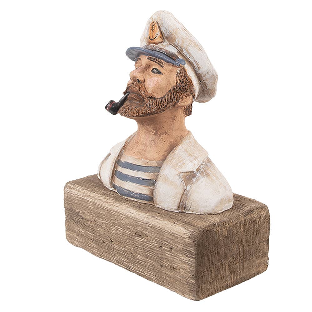 Clayre & Eef – wholesale Decorative figurine – Decorative Figurine Sailor 16x8x20 cm Beige Wood1