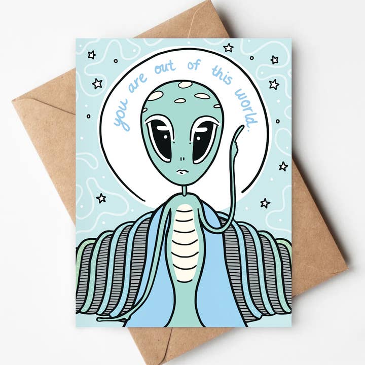 Out of this World Eco Card - Celebrate, Thank You, Encourage for wholesale by Jenna's Doodles