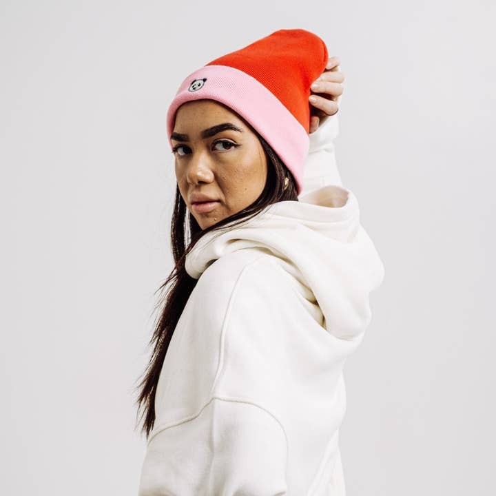 Sossu - Vendita all'ingrosso Berretto - Unisex - Berretto Panda - Rosa/Rosso