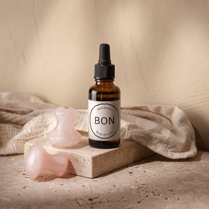 Soin de Soi - Wholesale Gua Sha Tool - Mushrooms face rose quartz2