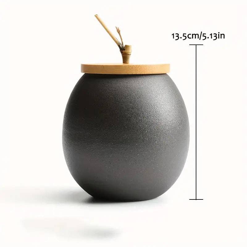 Huis Van Merken - Wholesale Canister - Ceramic Tea Canister with Wood Lid – Large Vintage Storage Jar Gift2