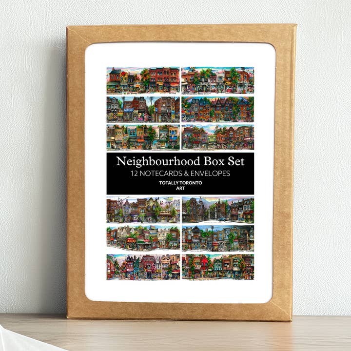 Kaartenboxset uit Toronto Neighborhoods voor wholesale door Totally Toronto Art/Sassy City Studio