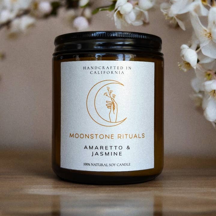 Moonstone Rituals - Wholesale Jar/Filled Candle - Amaretto & Jasmine