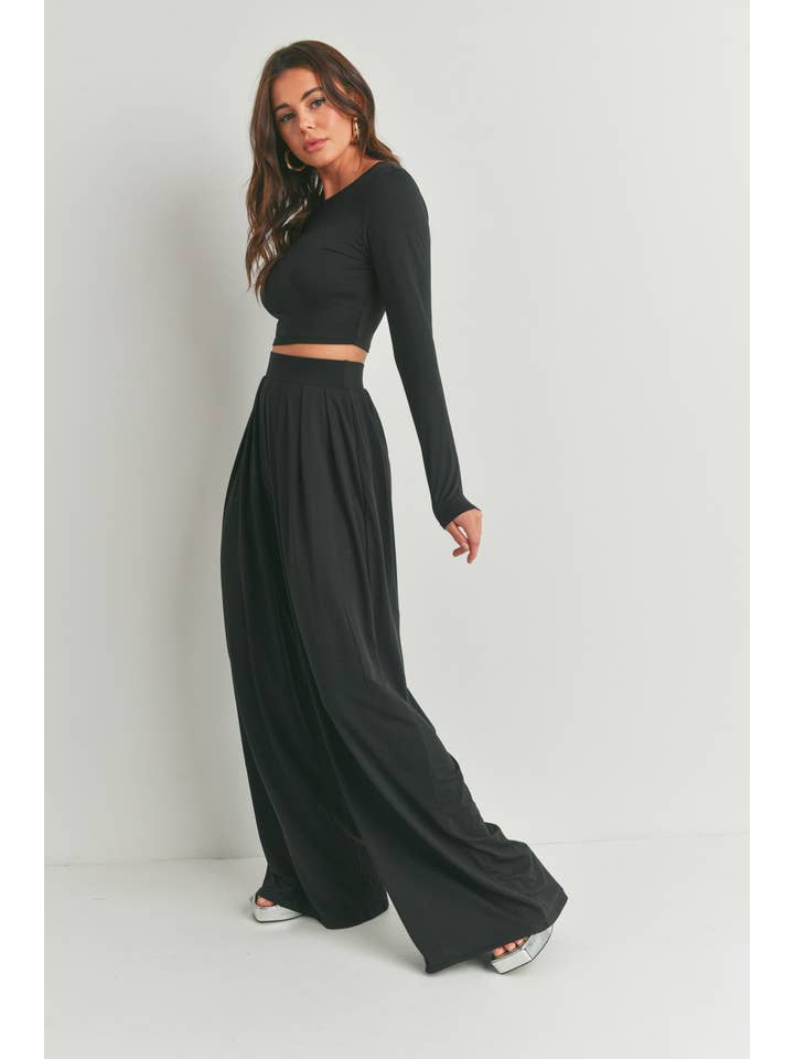 Peace Love Line - Wholesale Top & Pant Set (NOT Loungewear) - Women's - SLI3880 - LONG SLEEVES CROP TOP AND PANTS SET6