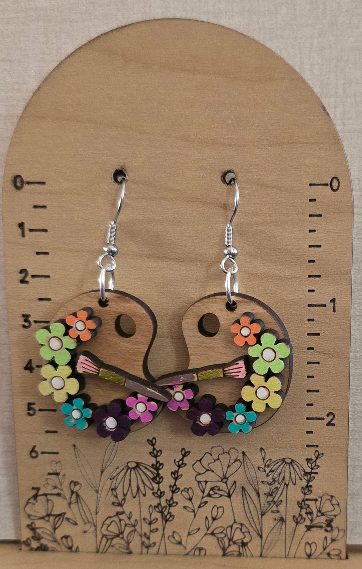 Silver Birch Designs Jewelry - Wholesale Dangle Earrings - Artist Earring/Paint Palette/ Hypoallergenic/ Maple1